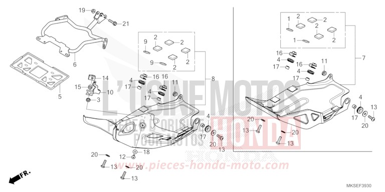 SKID PLATE de Africa Twin DCT GRAND PRIX RED (R380B) 2021